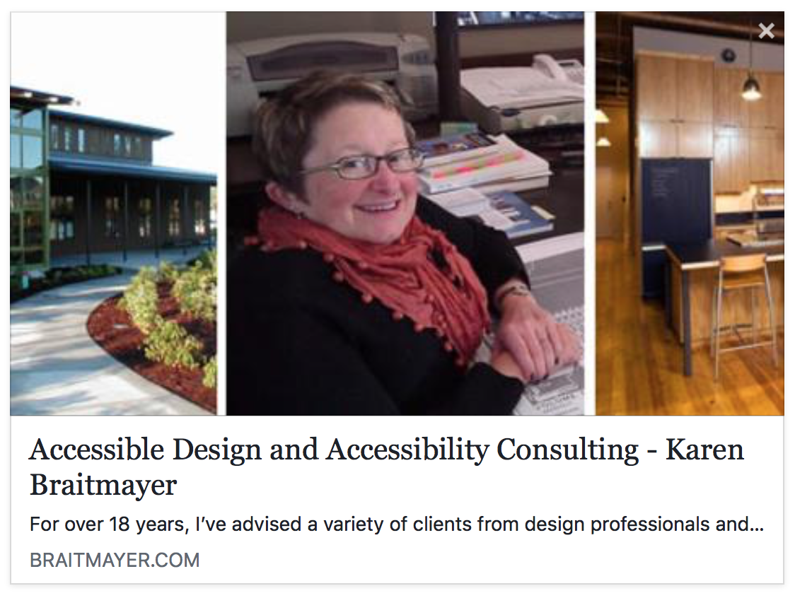 Sponsor: Karen Braitmayer, Accessible Design + Consulting