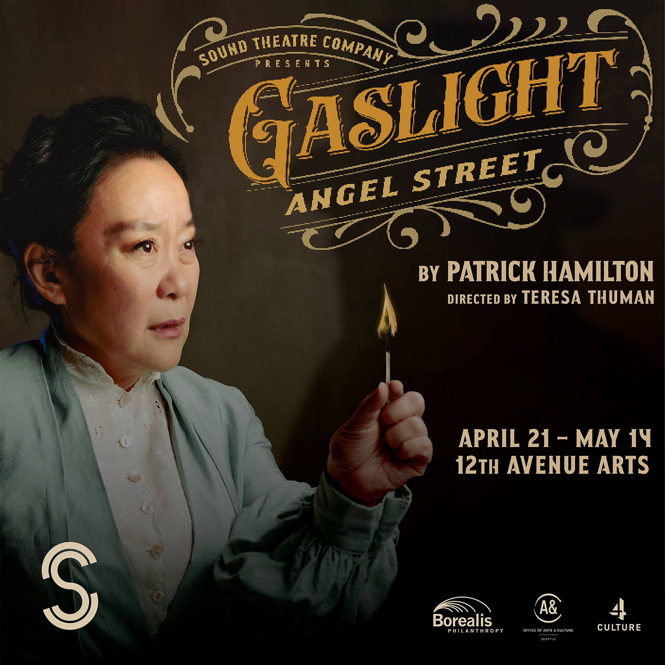 title graphic for Sound Theatre's production of GASLIGHT Angel Street